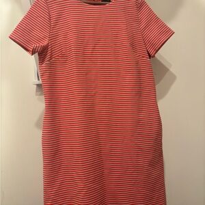 Ann Taylor Red and White Striped Dress